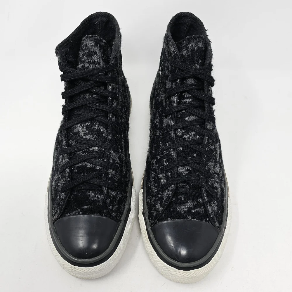 Converse AllStar Chuck Taylor Sneakers Black Grey RARE Knit Sweater Men Size 6.5 - Picture 9 of 12